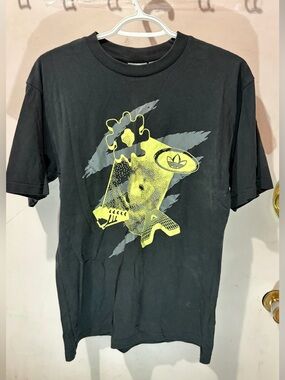 adidas Black Tee with White Trefoil Label